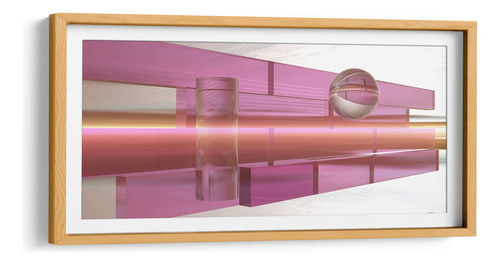 Cuadro Enmarcado Pino Con Marialuisa Cilindro Y Esfera 80x40