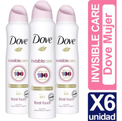 Desodorante Dove Invisible Care Pack De 6 Unidades 150ml
