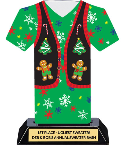 Trofeo Sueter Navidad Tacky Party Award Green
