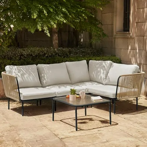 Set De Muebles De Patio Modular De 5 Piezas, Sofá De Esquina