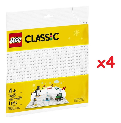 Kit Com 4 Bases Lego Branca - Lego Classic
