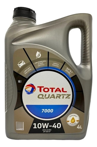 Aceite Total Quartz 7000 Semi Sintético 10w40 4lts