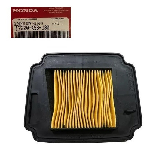 Filtro De Ar Motocicleta Original Honda - Biz 125/110i