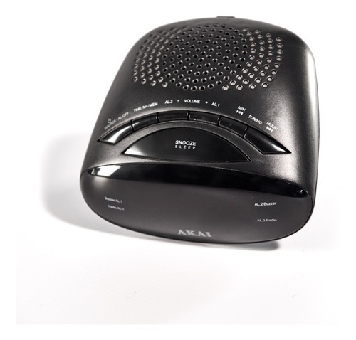 Imagen 2 de 2 de Radio Reloj Despertador Led Display Am/fm C/memoria Akai Color Negro
