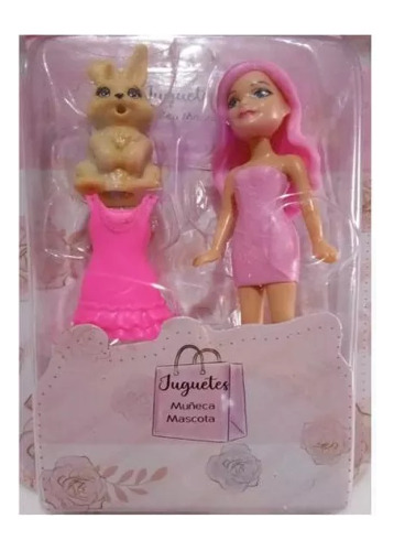 Muñeca Y Su Mascota-conejito Juguete Para Niña