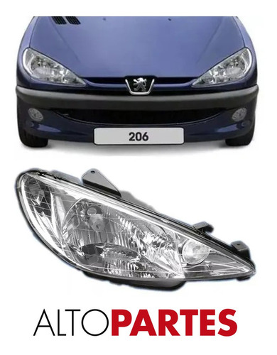 Optica Peugeot 206 2004 2005 2006 2007 2008 2009 2010 2011 