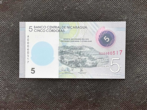 Imagen 2 de 4 de Nicaragua - 5 Córdobas - Año 2019 - P # 219a - Plástico - 60