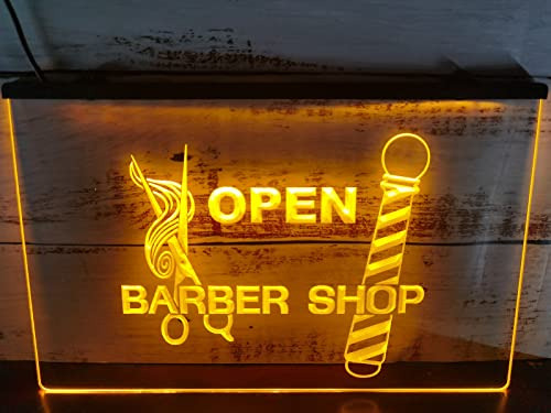 Open Barber Shop Poste Tijera Letreros De Neón Decoración De