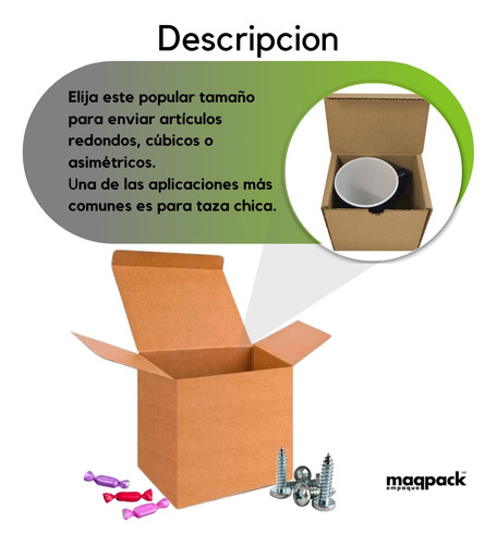 25 Caja De Carton Microcorrugado Kraft 11x10x9cms Taza Chica