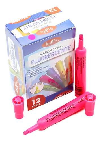 Set Marcatextos Fluorescente 12 Piezas Indra Creative