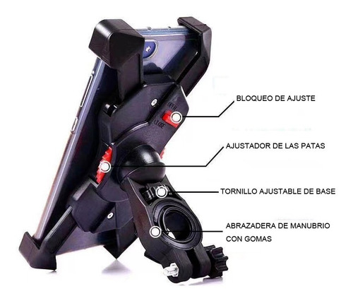 Imagen 2 de 6 de Porta Celular Soporte Universal Para Bicicleta O Moto