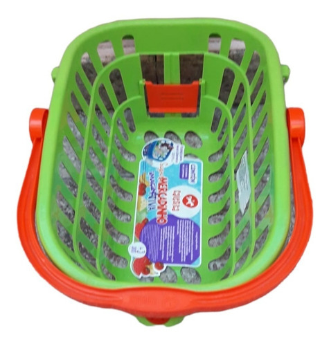 Canasta Juguete Cesto De Compras Par El Super Con Comidita