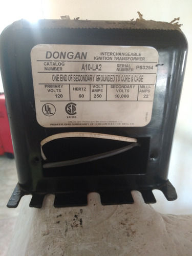 Transformador De Encendido Dongan A10-la2 22ma 250va 120v-ac