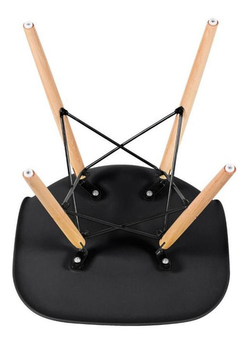 Imagem 4 de 6 de Cadeira Eames Jantar Cozinha Wood Dsw Eiffel Preto