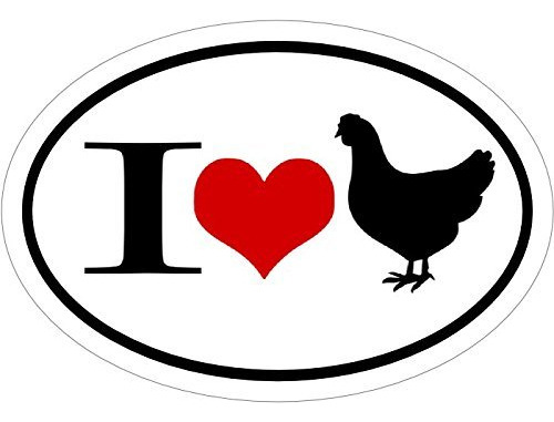 Iman Vinilo Ion Diseño Pollo Texto Ingl  I Love Chickens 