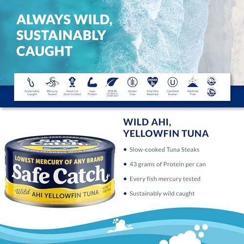 Safe Catch Ahi Atún Wild Yellowfin Atún Enlatado Bajo En Mer