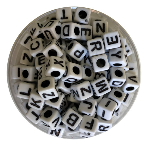 Letras Cubo 6x6mm 150u X25g Bijou Pulseras Manualidades