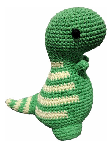 Dinosaurio Amigurumi A Crochet - Hilo De Algodón - Rayas