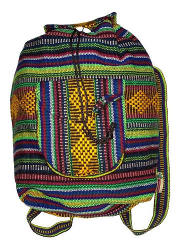 Mochilas Artesanal Tejida, Mxyur-001, 1 Pza, 10kg, Azul/verd Color Azul/ Verde/ Rojo/ Amarillo