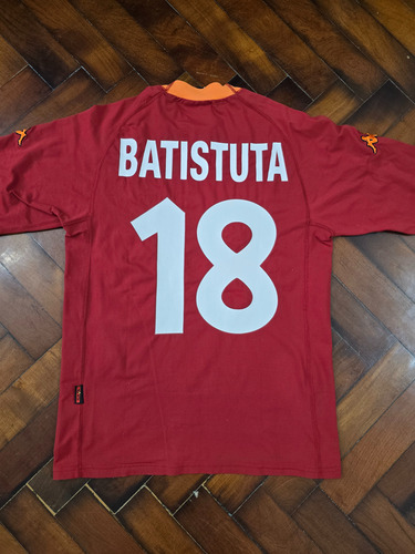 Camiseta Titular Roma 2000/01, Batistuta 18. Talle S Amplio (Usado)