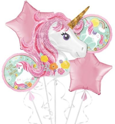 Globo Unicornio, Bouquet De Globos Unicornios Combo De 5 Uni