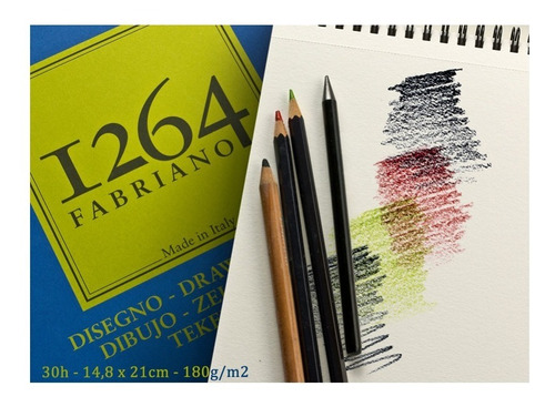 Cuaderno Fabriano 1264 Dibujo 14,8x21cm 30h 180g/m2 Espiral