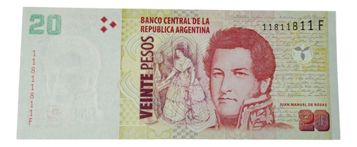 Capicua Binumeral Billete $20 Rosas Sin Circular