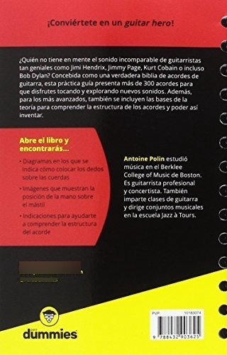 Acordes De Guitarra Pop/rock Para Dummies, De Polin, Antoine. Editorial Para Dummies, Tapa Blanda En Español