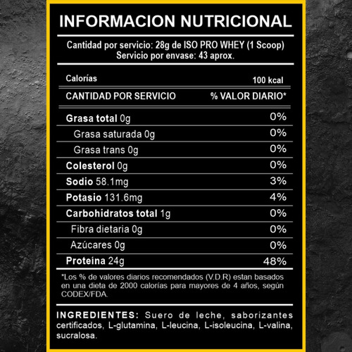 Proteina Aislada Iso Pro Whey 1.200kg ¡¡100% Original Adn!!