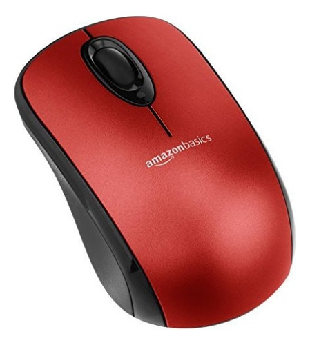 Amazonbasics Mouse Inalámbrico Con Nano Receptor - Rojo.
