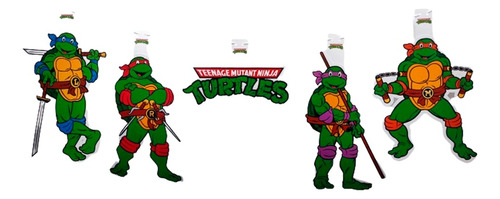 Banderin Deco Figuras Colgantes Tortugas Ninja 30cm