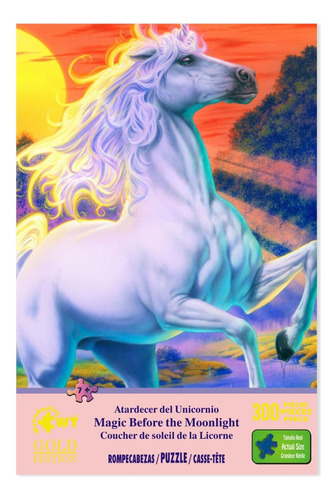 Rompecabezas Gold Edition Wuundentoy Atardecer Del Unicornio 300 Pzs