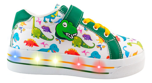 Tenis Dinosaurios Jurassic Trex Park Niño Luces Leds 029-vd