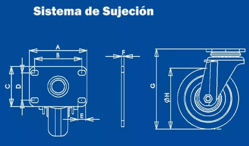 Rodajas 2.5 Llantas O Ruedas Industriales Con Freno, Muebles