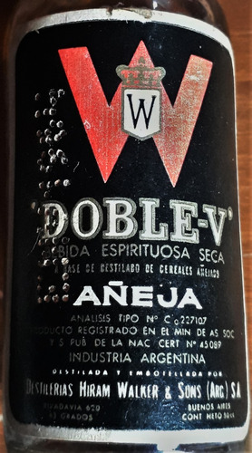 Botellita Miniatura Whisky W Doble V Añeja Etiq. Negra (Usado)
