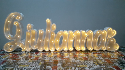 Imagen 5 de 8 de Nombres Iluminados 6 Letras 15 Cm Polyfan Luces Tu Nombre