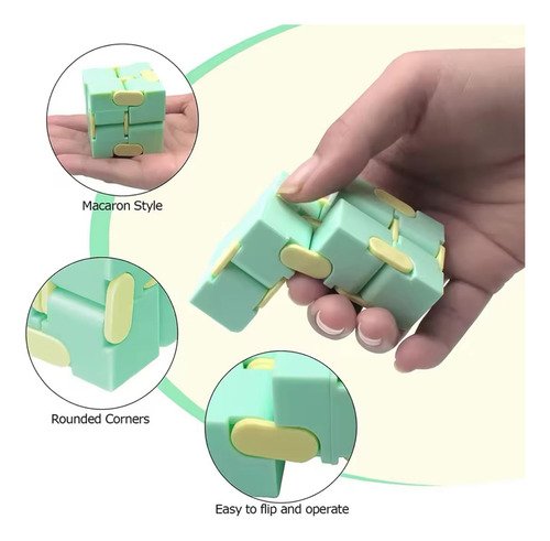 Cubo Magico, Infinito - Infinity Cube - Antiestrés Verde Claro