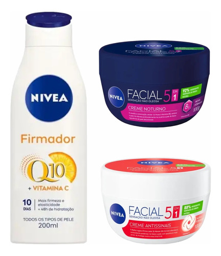  Nivea Firmador Q10 200ml + Creme Nivea Antissinais Noturno