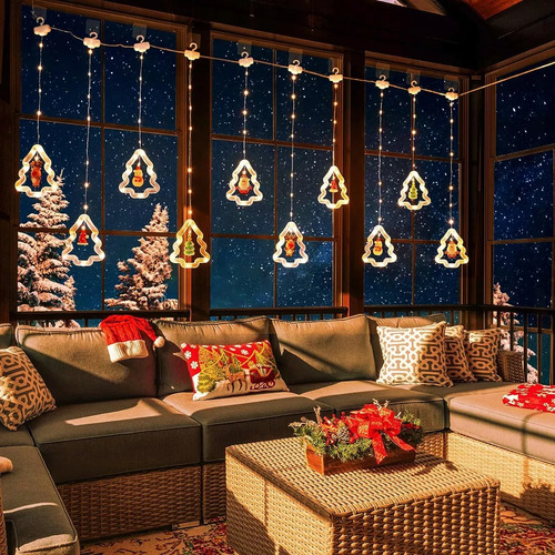 Cortina De Luces Led Decorativas Colgantes 3d De Navidad Luces Color