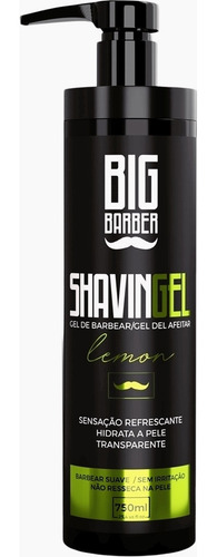 Kit Shaving Gel Big Barber Lemon + Menthol Atacado 4 Unidade
