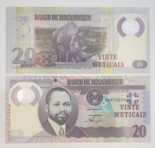 Billetes Mundiales : Mozambique 20 Meticais Año 2011