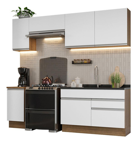 Cocina Integral Glamy 2 40 Metros 07 Marrón Blanco Madesa Grgl2400076e