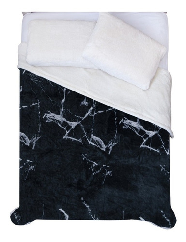 Cobija Tesso Cobertor Individual New York Lux color negro con diseño suave de 214cm x 150cm