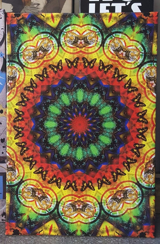 Cuadro 60x90cm Mandala Con Tigres Mariposas Butterfly Hippie