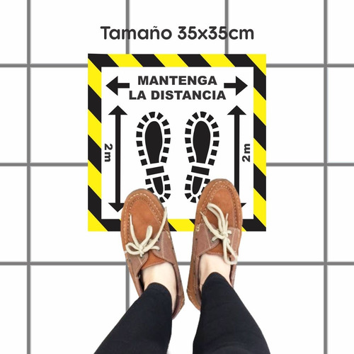 Vinilos Calcos Para Piso Distanciamiento Social X 6 + Regalo