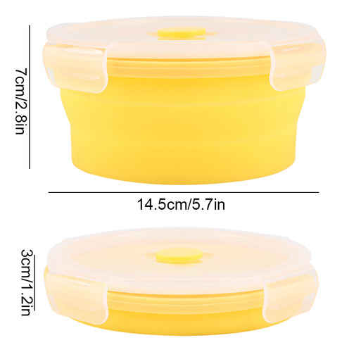 Comida Redonda De Silicona Plegable Para Microondas Lunch, 5