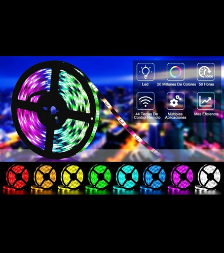 Tira De Luces Led Kit De Luces 5m Metros Con Control Rgb
