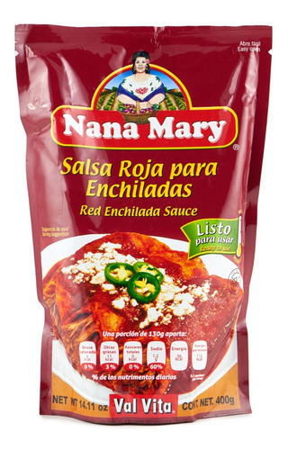 Salsa Enchiladas Rojas Nana Mary 400 Gramos, 6 Paquetes