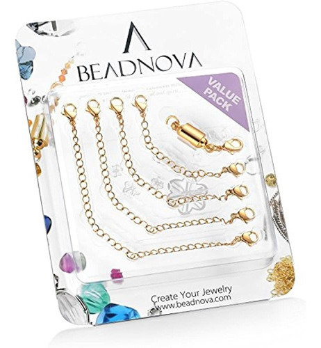 Beadnova Juego De Cadena Extensora De Collar De Acero Inoxid