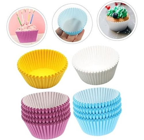 Pirotines X 100 Lisos De Colores Para Muffins Cupcakes